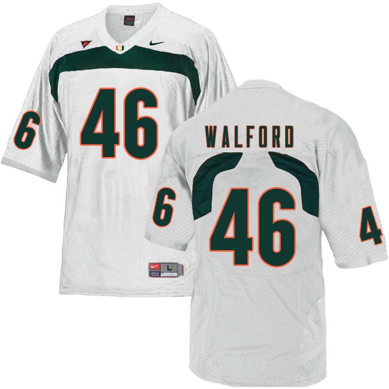 Nike Miami Hurricanes #46 Clive Walford College Football Jerseys Sale-White